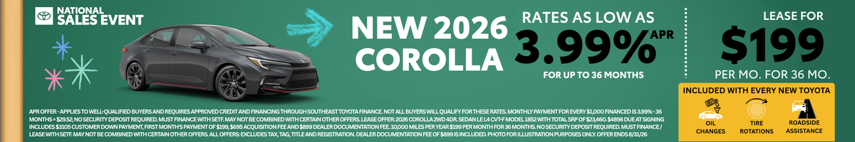 2026 Corolla Offer